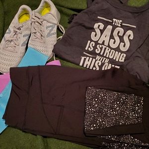 POP Fit black galaxy Piper Ankle Leggings